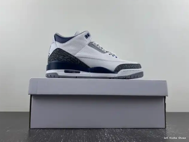 1st Kicks Jordan Air 3 Midnight CT8532-140 Navy 0527